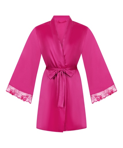 Kimono en satin Peonie - Rose