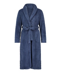 Long Fleece Bathrobe - Blue, Bleu, coloris