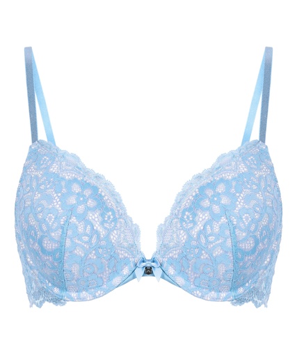 Marine Padded Push-Up Underwired Bra - Blue