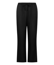 Pantalon à rayures en satin - Noir