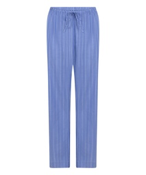 Pantalon en coton tissé à rayures - Bleu