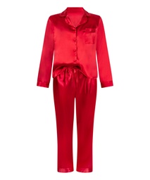 Pyjamaset Satin - Red, Rouge, coloris