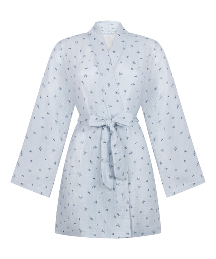 Robe courte en mousseline - Bleu