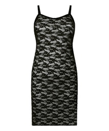 Robe nuisette en dentelle intégrale - Noir