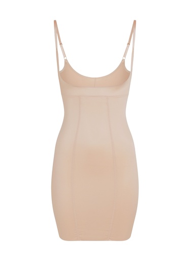 Robe sculptante en dentelle scuba - Beige