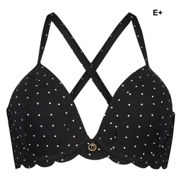 Scallop Goddess Padded Underwired Push-Up Bikini Top Doutzen - Black, Noir, coloris