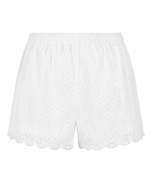 Short en broderie anglaise - Blanc, Blanc, coloris