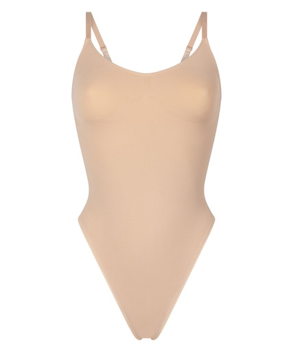 Body à jambe haute sans couture mise en forme - Beige