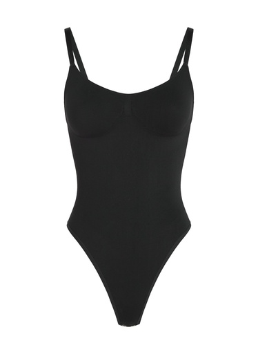 Body à jambe haute sans couture mise en forme - Noir