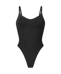 Body à jambe haute sans couture mise en forme - Noir, Noir, coloris