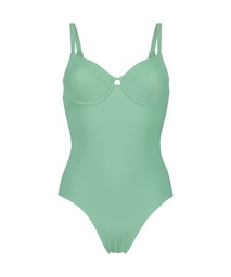Sienna high-cut swimsuit - Green, Vert, coloris