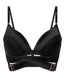 Soutien-gorge à armatures longline push-up préformé Colette - Noir, Noir, coloris
