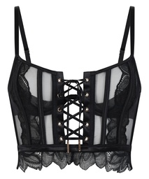Soutien-gorge à armatures préformé longline Cierra - Noir