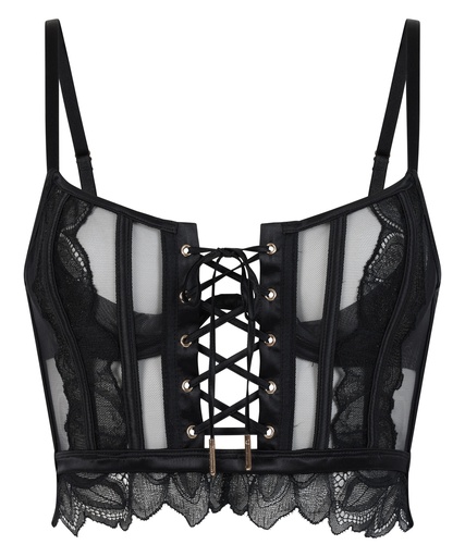 Soutien-gorge à armatures préformé longline Cierra - Noir