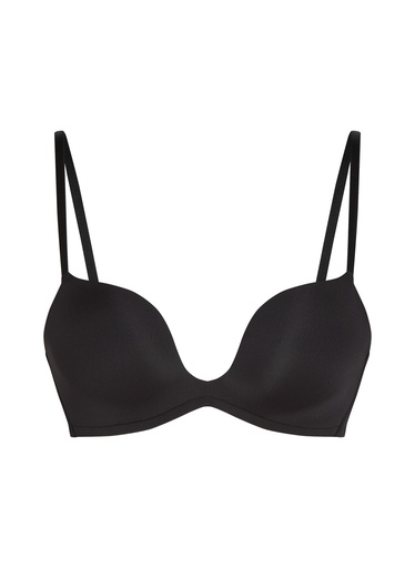 Soutien-gorge à armatures préformé push-up Deep-V - Noir