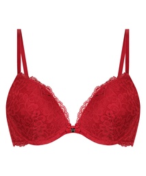 Soutien-gorge à armatures préformé push-up Marine - Rouge, Rouge, coloris