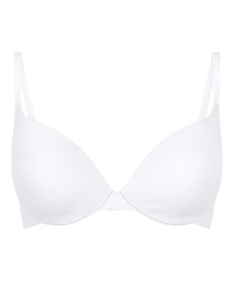 Soutien-gorge à armatures rembourré push-up en coton - Blanc, Blanc, coloris