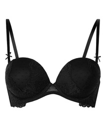 Soutien-gorge maximiseur préformé sans bretelles Posie - Noir