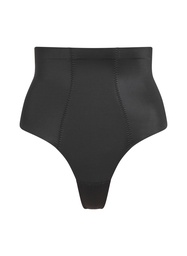 String taille haute avec gaine sculptante en dentelle scuba - Noir