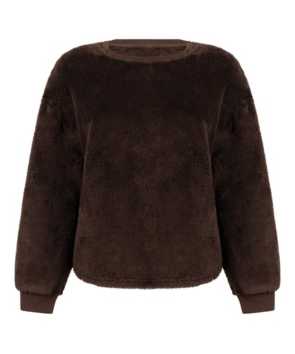 Top à manches longues Fluffy Fleece - Marron