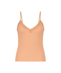 Top Cami Rib Lace - Rose, Rose, coloris