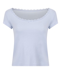 Top Pointelle - Bleu, Bleu, coloris