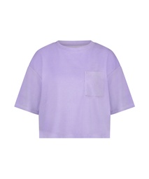 Top velours manches courtes - Violet, Violet, coloris