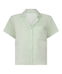 Veste à manches courtes en satin - Vert
