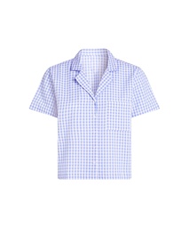 Veste à manches courtes en Seersucker - Bleu, Bleu, coloris
