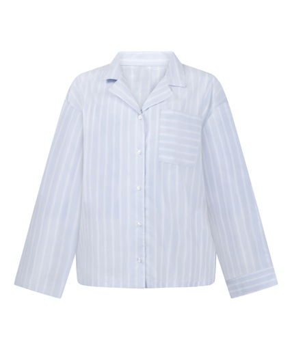 Veste en coton tissé à rayures - Bleu