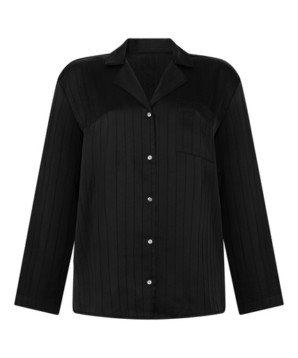 Veste en satin à rayures - Noir