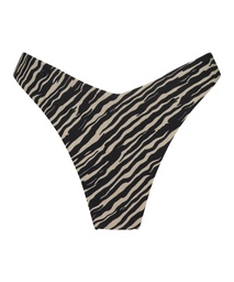 Zebra High Leg Bikini Bottoms - Brown, Marron, coloris