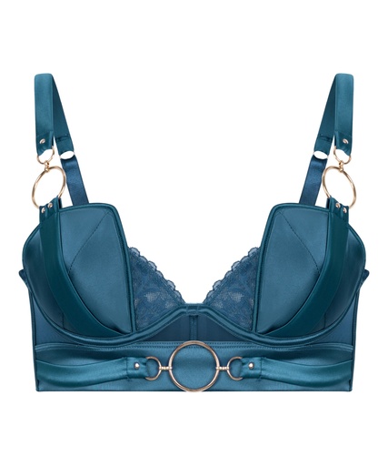 Soutien-gorge à armatures rembourré longline Marjolein - Bleu