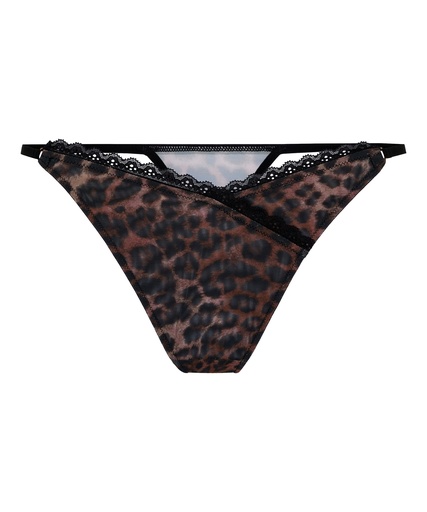 Tanga Highleg Ella Imprimé Léopard - Marron