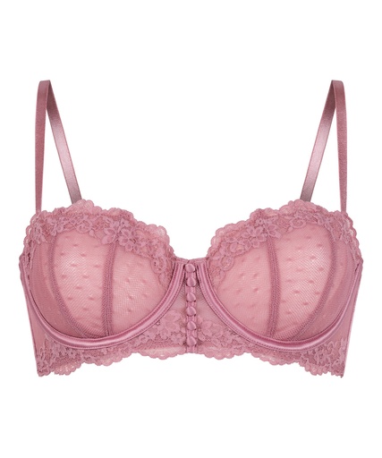 Soutien-gorge à armatures rembourré longline Laila - Rose