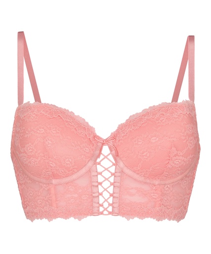 Soutien-gorge à armatures rembourré longline Aveline - Rose