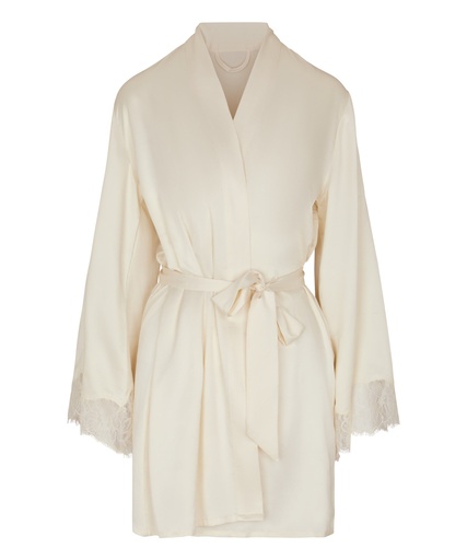 Kimono en satin Valerie - Blanc