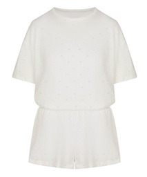 Ensemble de pyjama en coton - Blanc, Blanc grisé, coloris