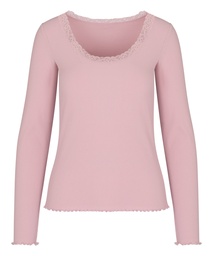 Top Jersey avec Dentelle - Rose, Mauve pâle, coloris