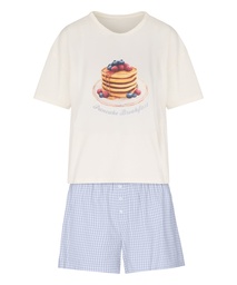 Ensemble Pyjama avec Short et T-shirt - Blanc, Ivoire, coloris