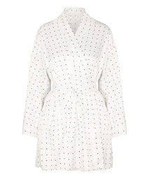 Kimono Satiné Dolly à Pois - Blanc