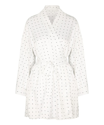 Kimono Satiné Dolly à Pois - Blanc