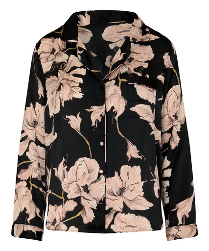 Veste de pyjama Flower - Noir