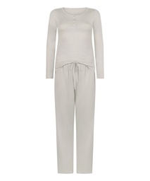 Ensemble Pyjama Rayé Henley - Gris, Gris bleuté, coloris