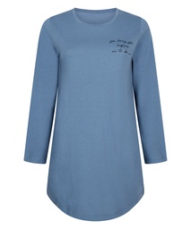 Chemise de nuit à col rond - Bleu