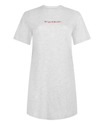 Chemise de nuit à col rond - Gris