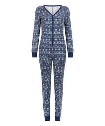 Combinaison de pyjama en Jersey Fairisle - Bleu