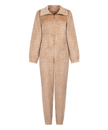 Combinaison de pyjama torsadée à fermeture éclair - Beige, Beige, coloris