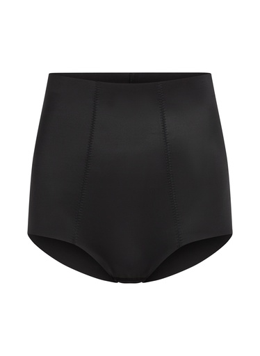 Culotte taille haute avec gaine sculptante en dentelle scuba - Noir