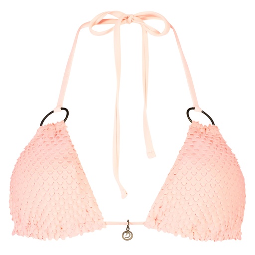 Doutzen Textured Skin Triangle Bikini Top - Pink